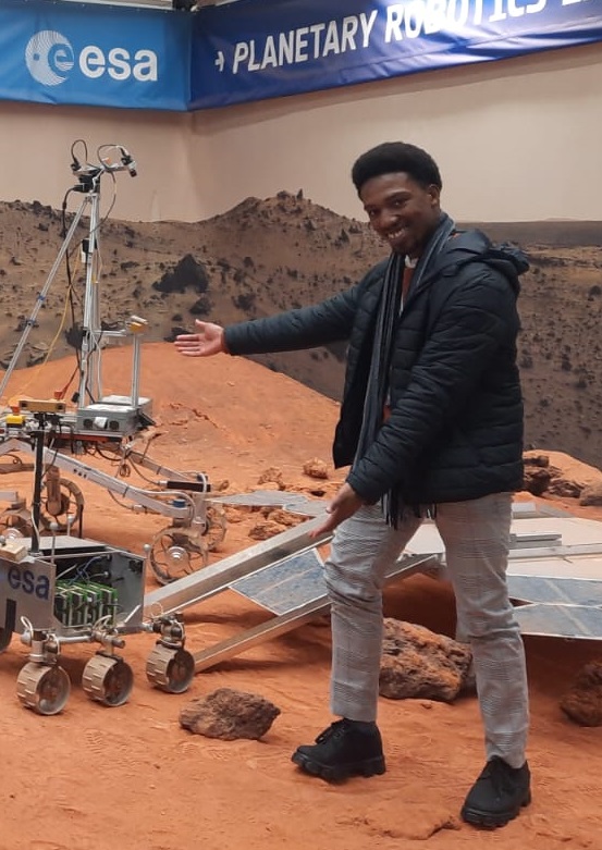 Lanre Logan in the Mars Yard at ESTEC, the Netherlands